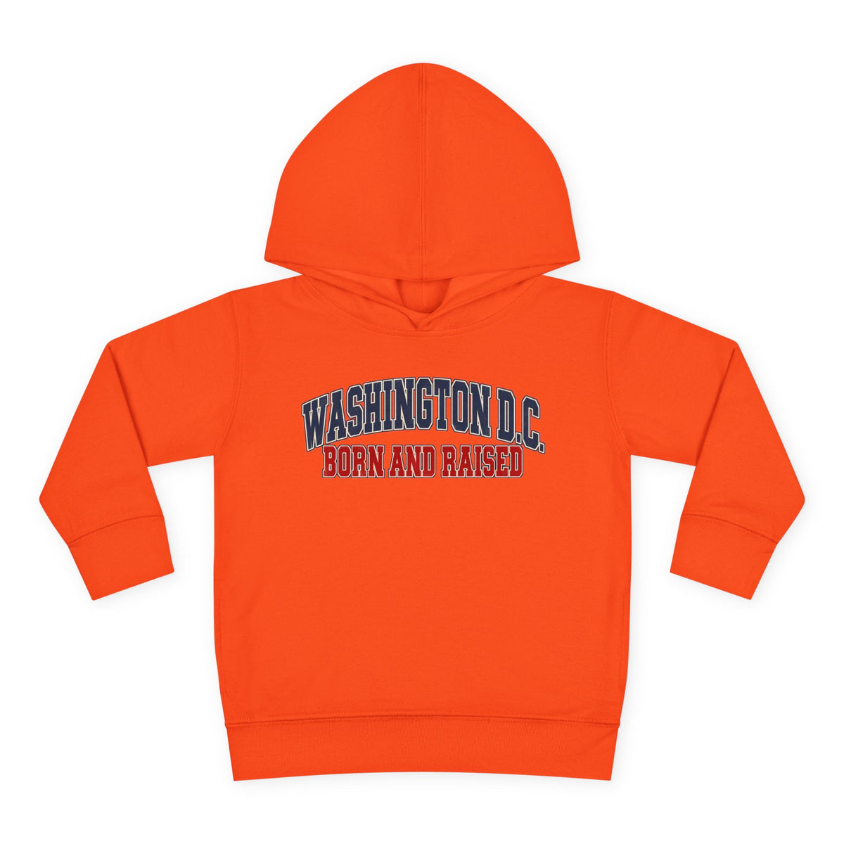 Washington DC Born and Raised Classic Collegiate Unisex Toddler Pullover Fleece Hoodie