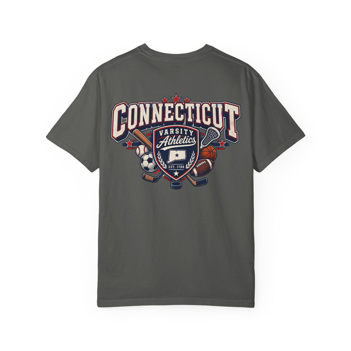 Connecticut Varsity Athletics Unisex Comfort Color 1717 Streetwear Graphic Tee