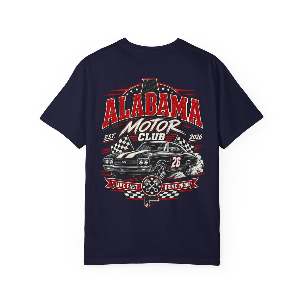 Alabama Motor Club Unisex Comfort Color 1717 Streetwear Graphic Tee