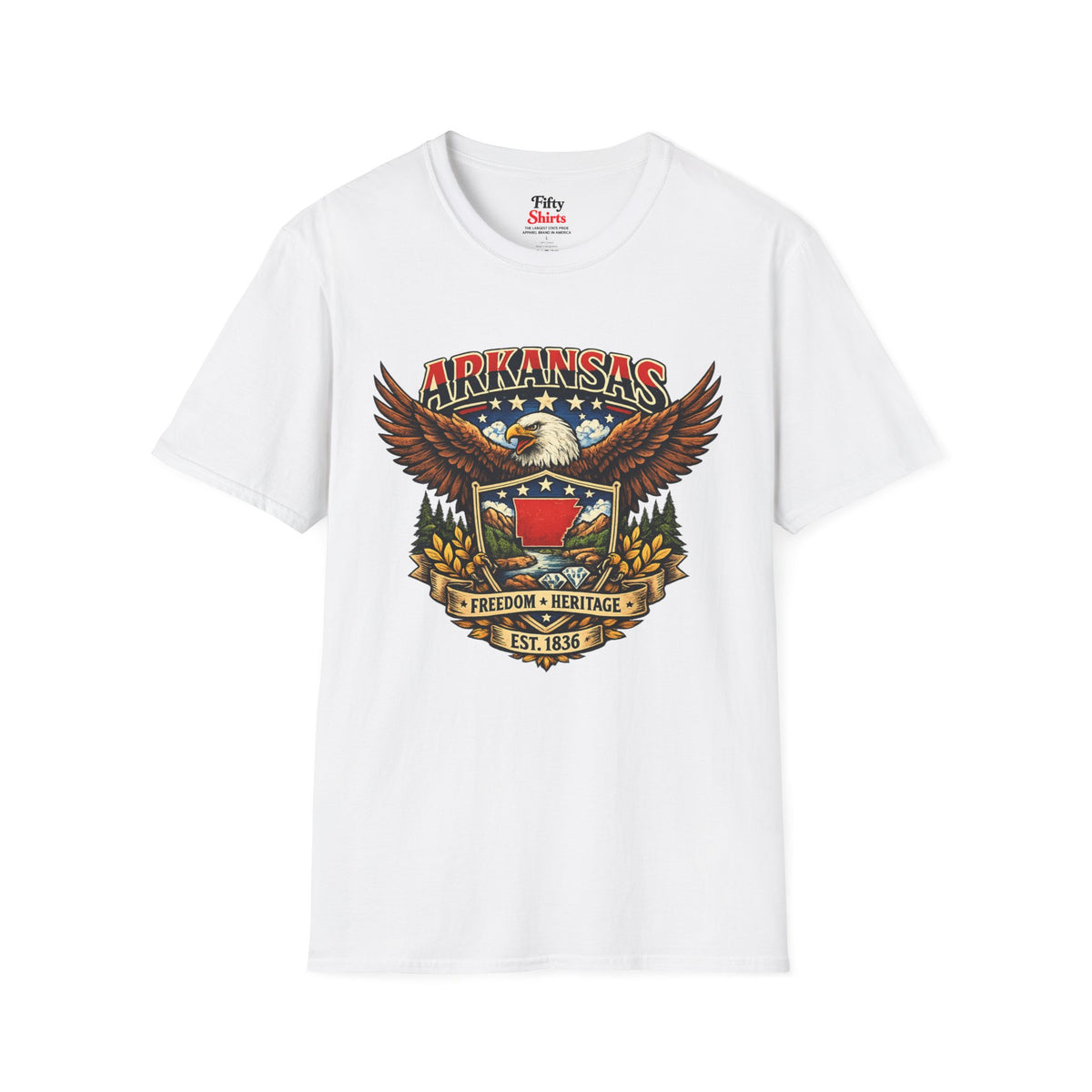Arkansas Americana eagle Unisex Softstyle T Shirt State Pride Graphic Tee Collections FS03