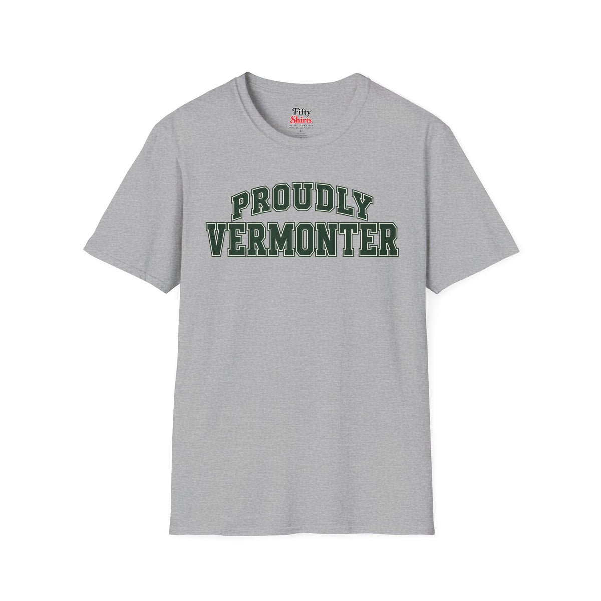 Proudly Vermonter Vermont Unisex Softstyle T Shirt State Name Graphic Tee