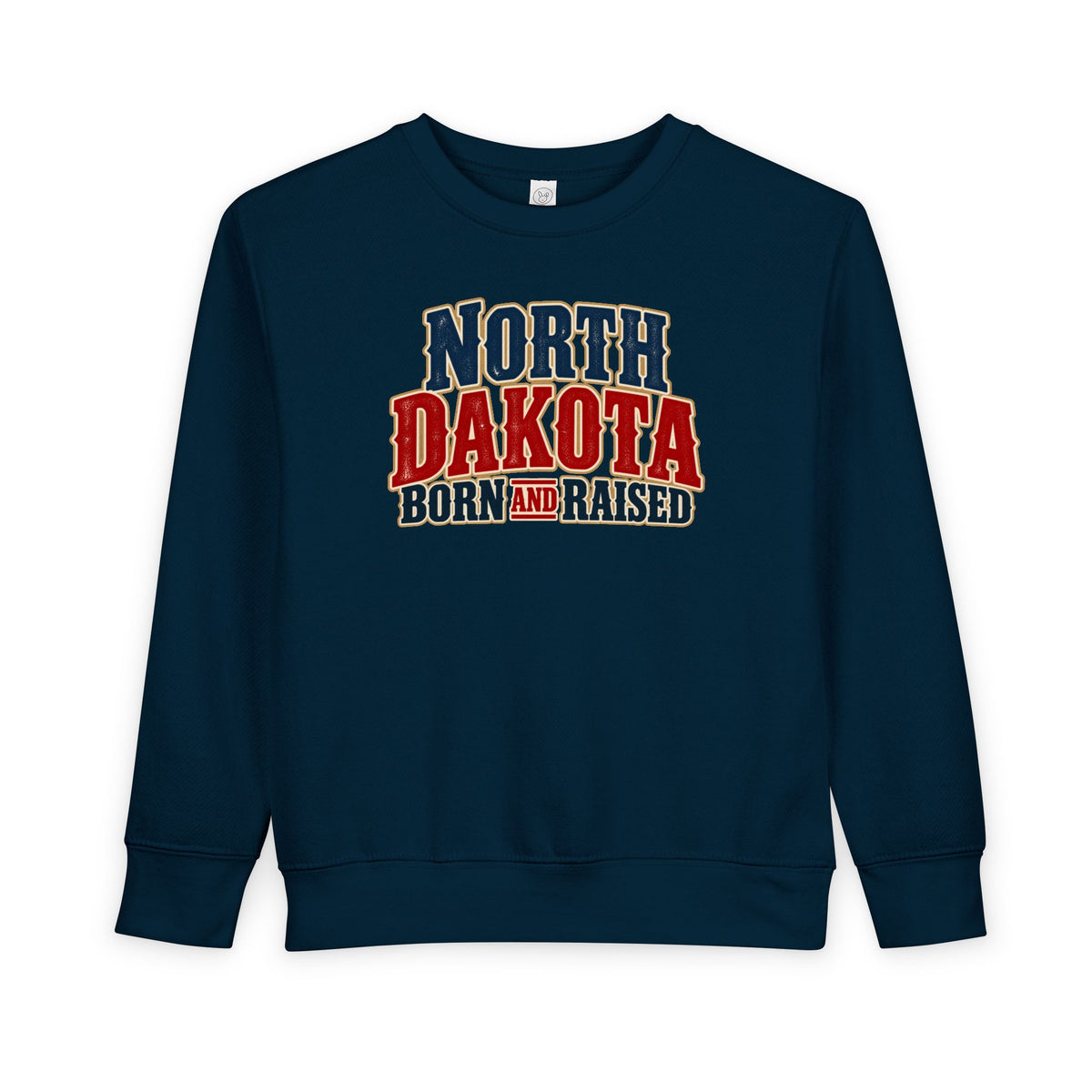 North Dakota Born and Raised Great Plains Americana Unisex Toddler Sweatshirt
