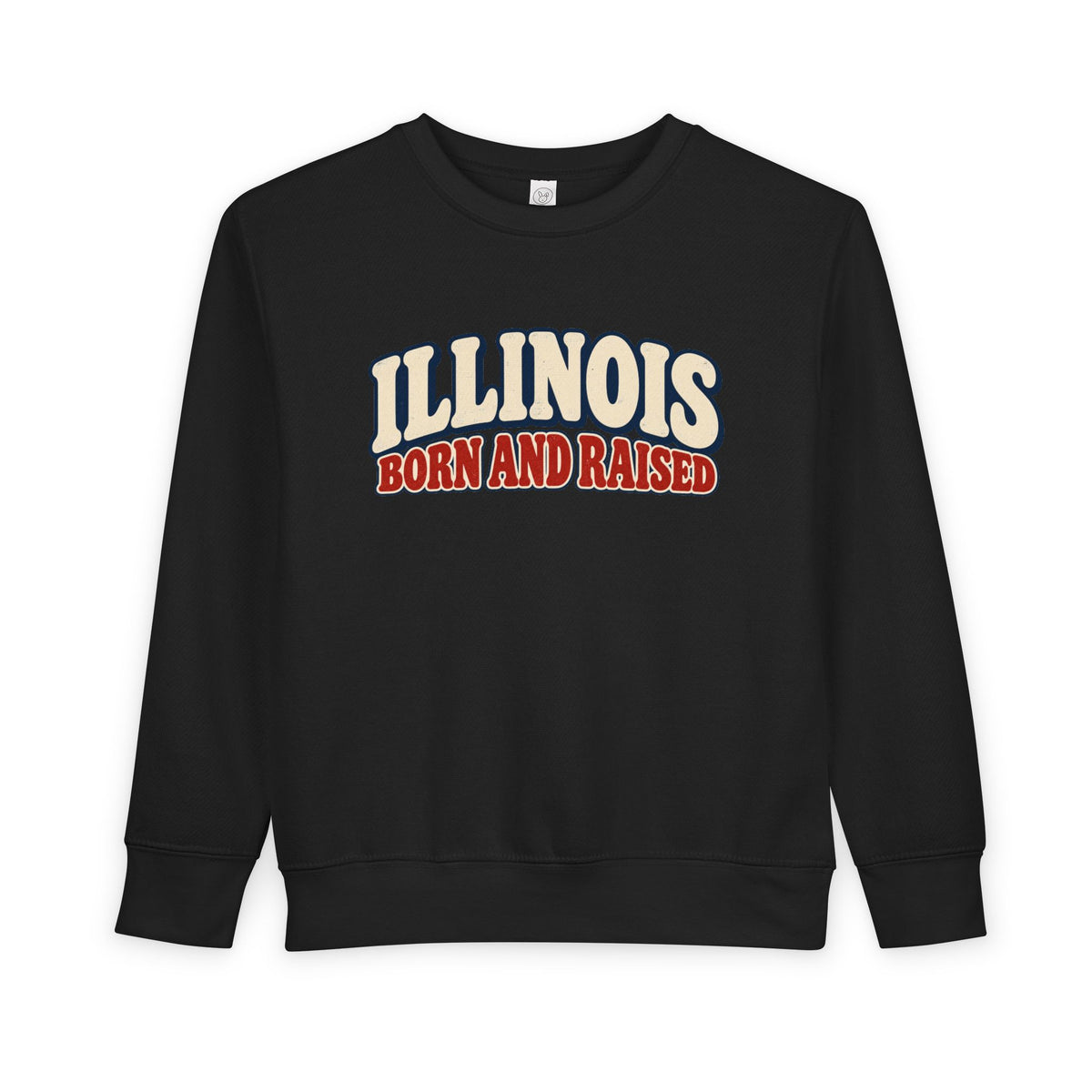 Illinois Born and Raised Retro 1970s Unisex Toddler Sweatshirt