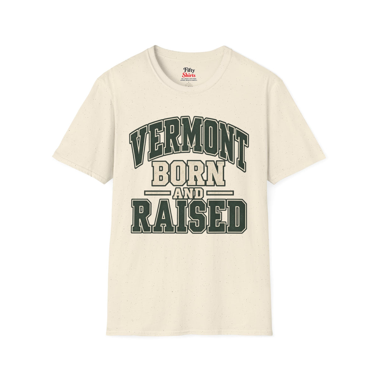 Vermont Born And Raised Unisex Softstyle T Shirt State Name Graphic Tee