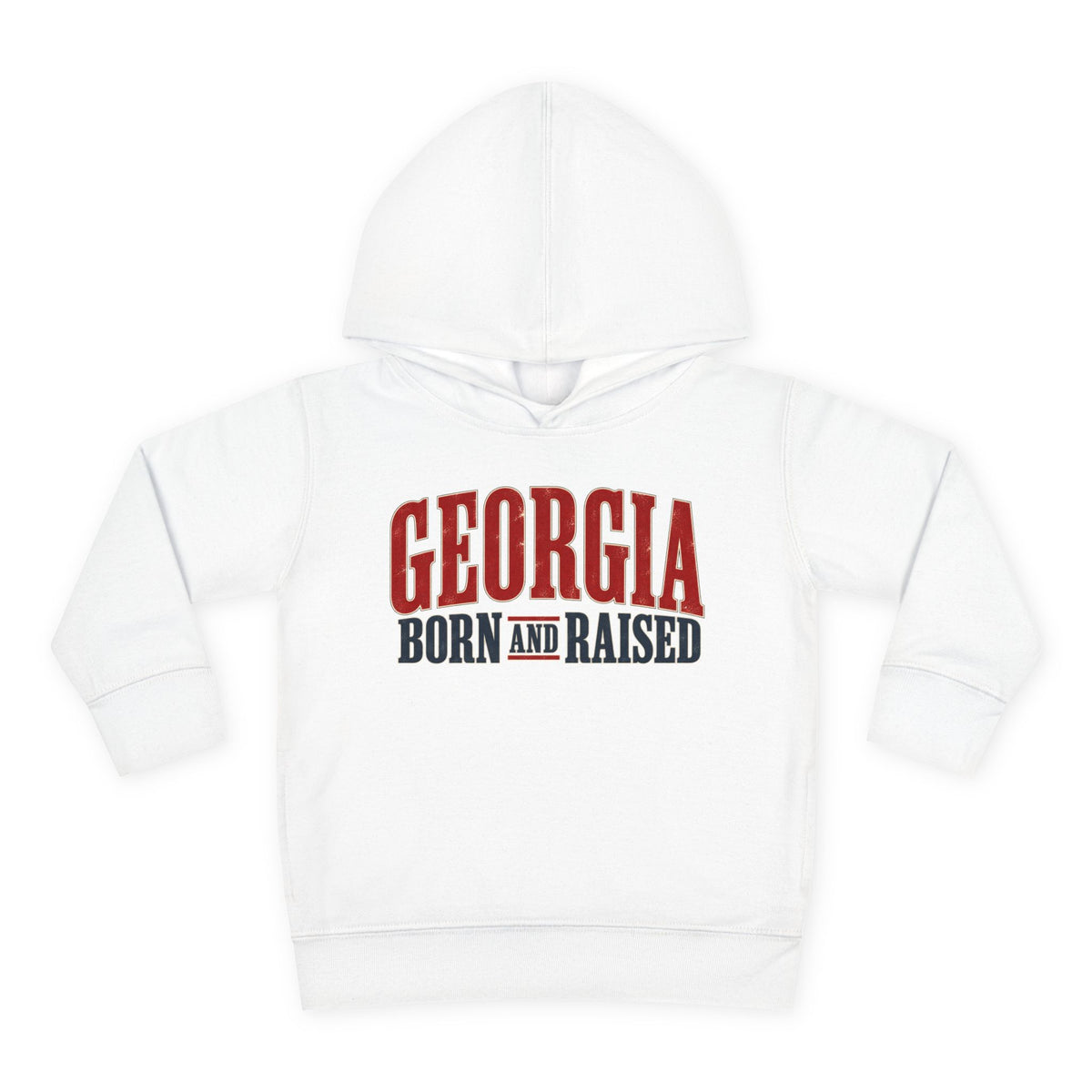 Georgia Born and Raised Southern Heritage Unisex Toddler Pullover Fleece Hoodie