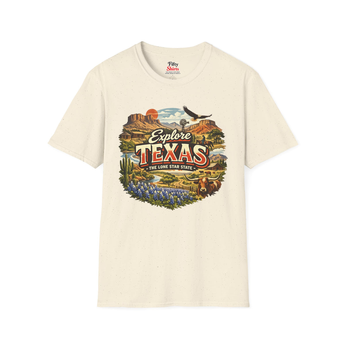 Explore Texas Unisex Softstyle T Shirt State Pride Graphic Tee Collections FS03