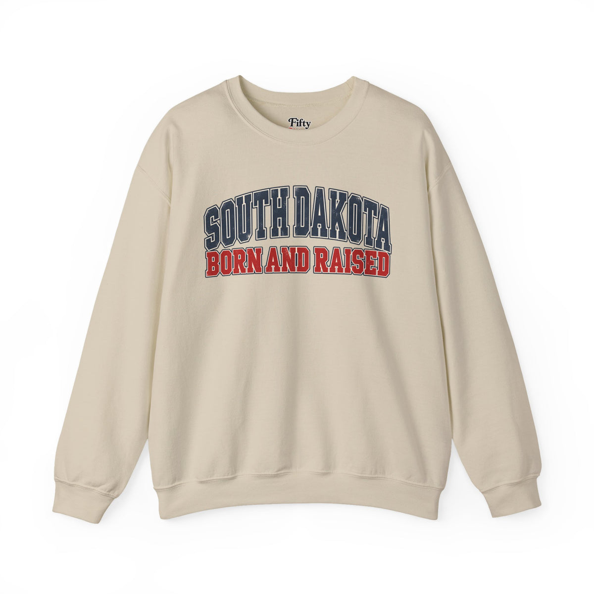 South Dakota Born and Raised Vintage Athletic Unisex Sweatshirt Graphic