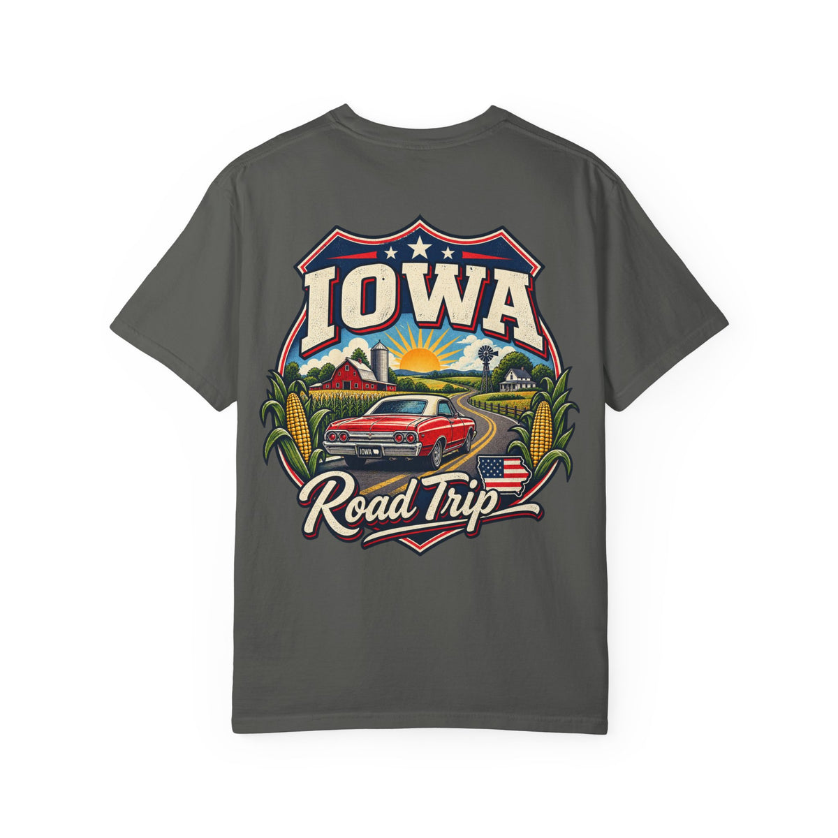 Iowa Road Trip Unisex Comfort Color 1717 Streetwear Graphic Tee