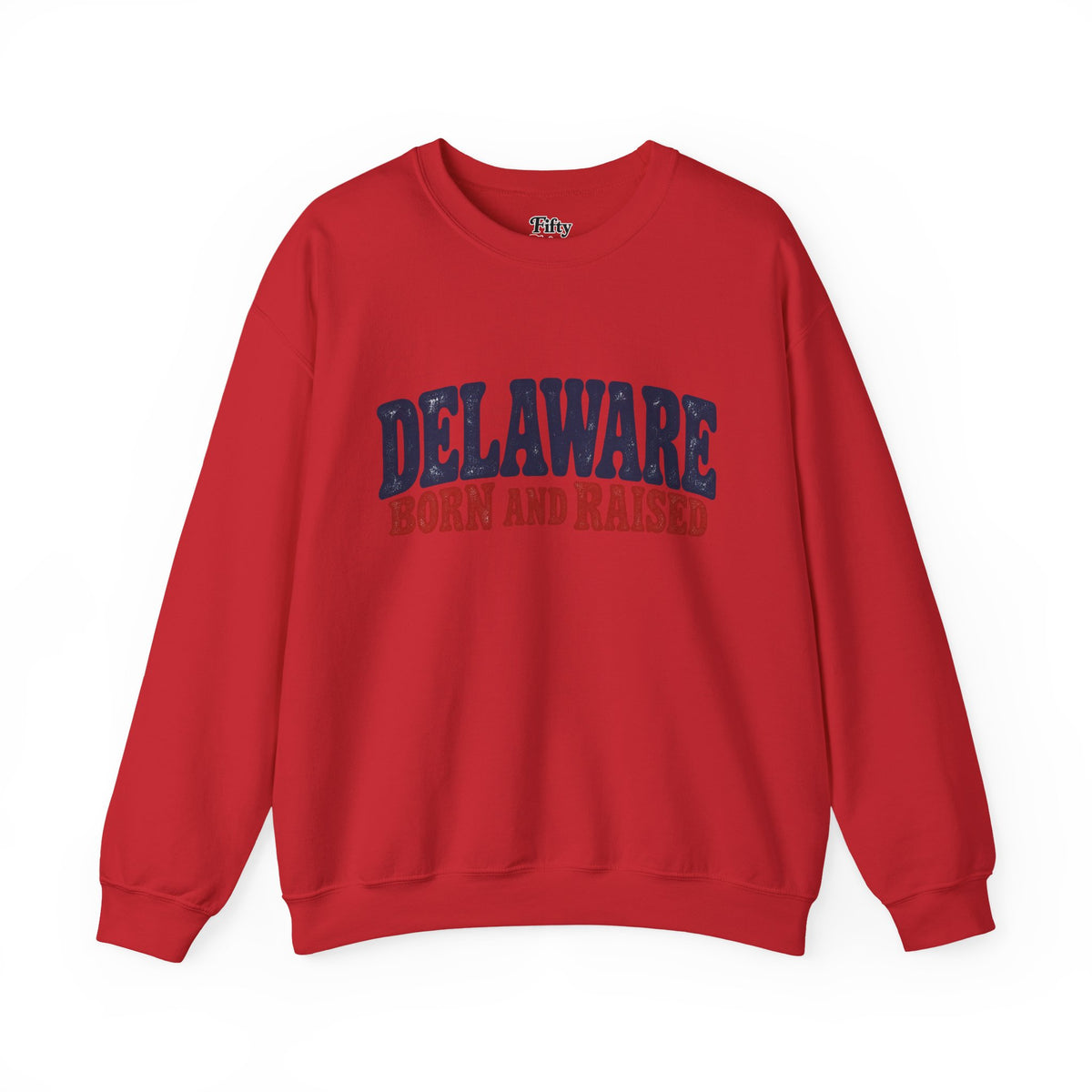 Delaware Born and Raised Retro 1970s Unisex Sweatshirt Graphic