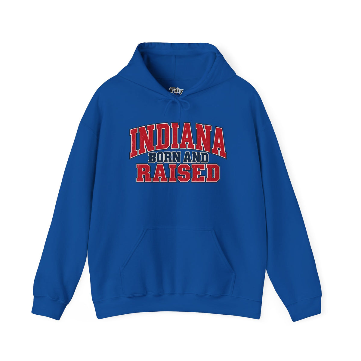 Indiana Born and Raised Vintage Collegiate Unisex Hoodie Graphic