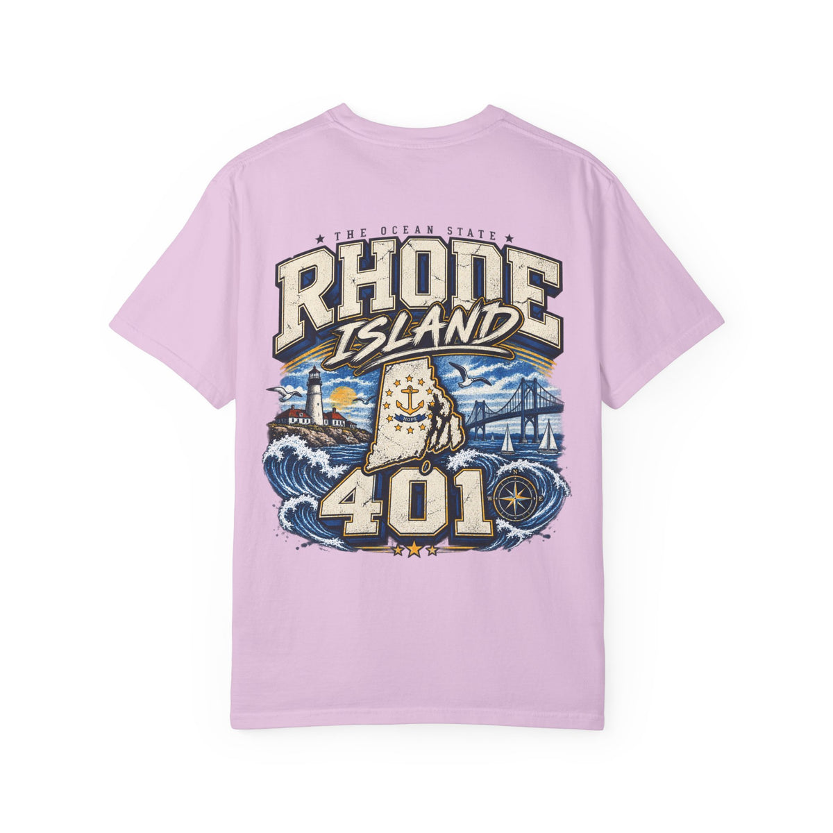 Rhode Island 401 Unisex Comfort Color 1717 Streetwear Graphic Tee