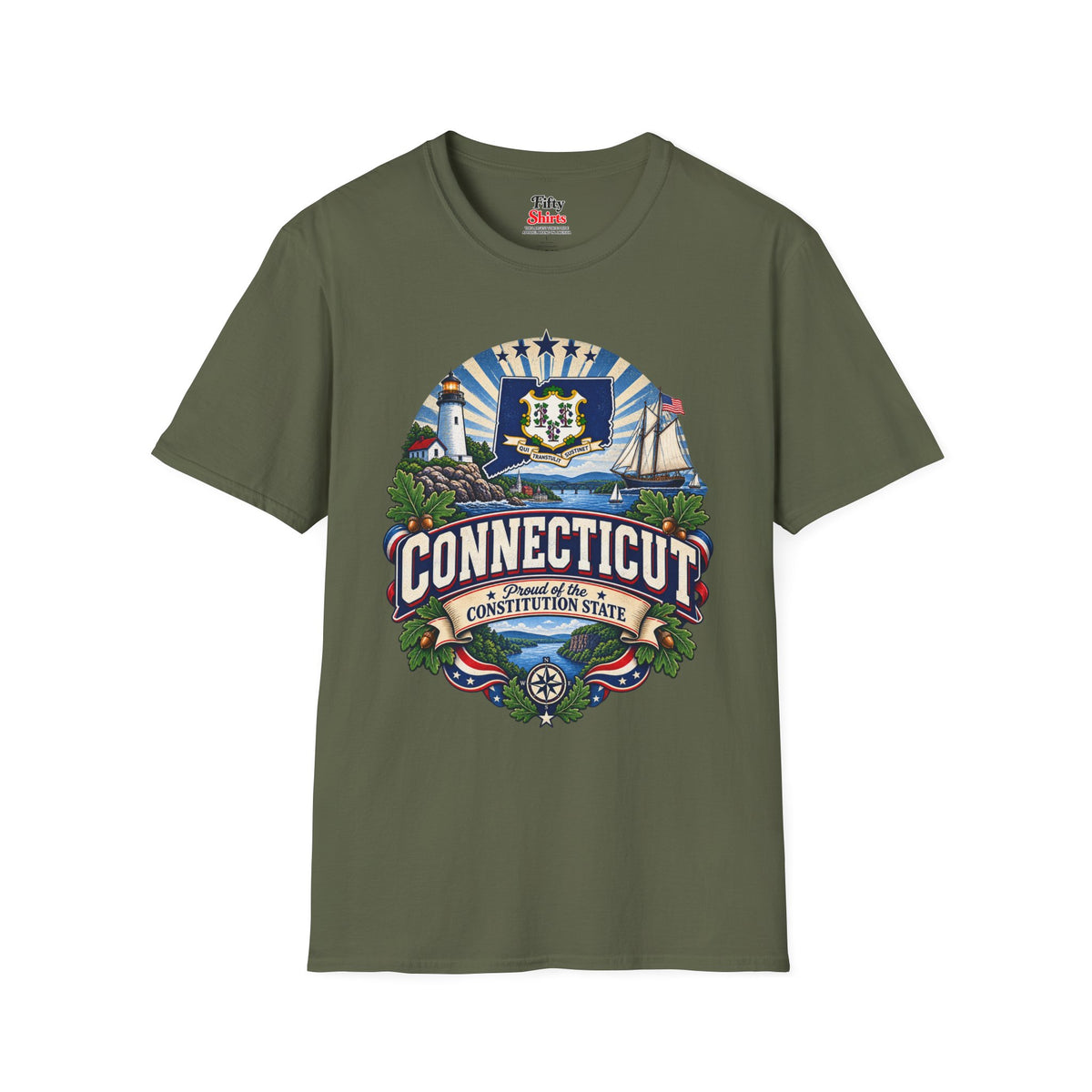 Connecticut State Pride Unisex Softstyle T Shirt State Pride Graphic Tee Collections FS03