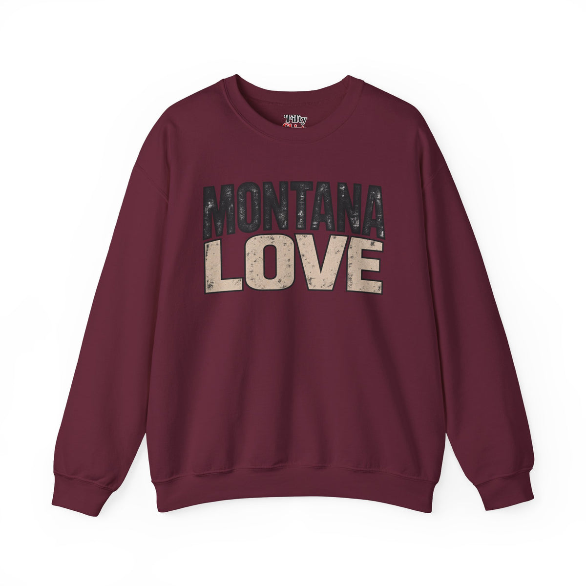 Montana Love Unisex Crewneck Sweatshirt State Name Graphic