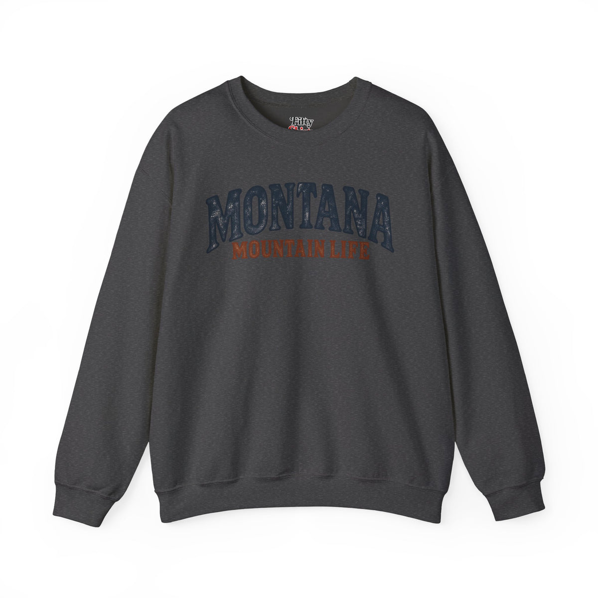 Montana Mountain Life Unisex Crewneck Sweatshirt State Name Graphic