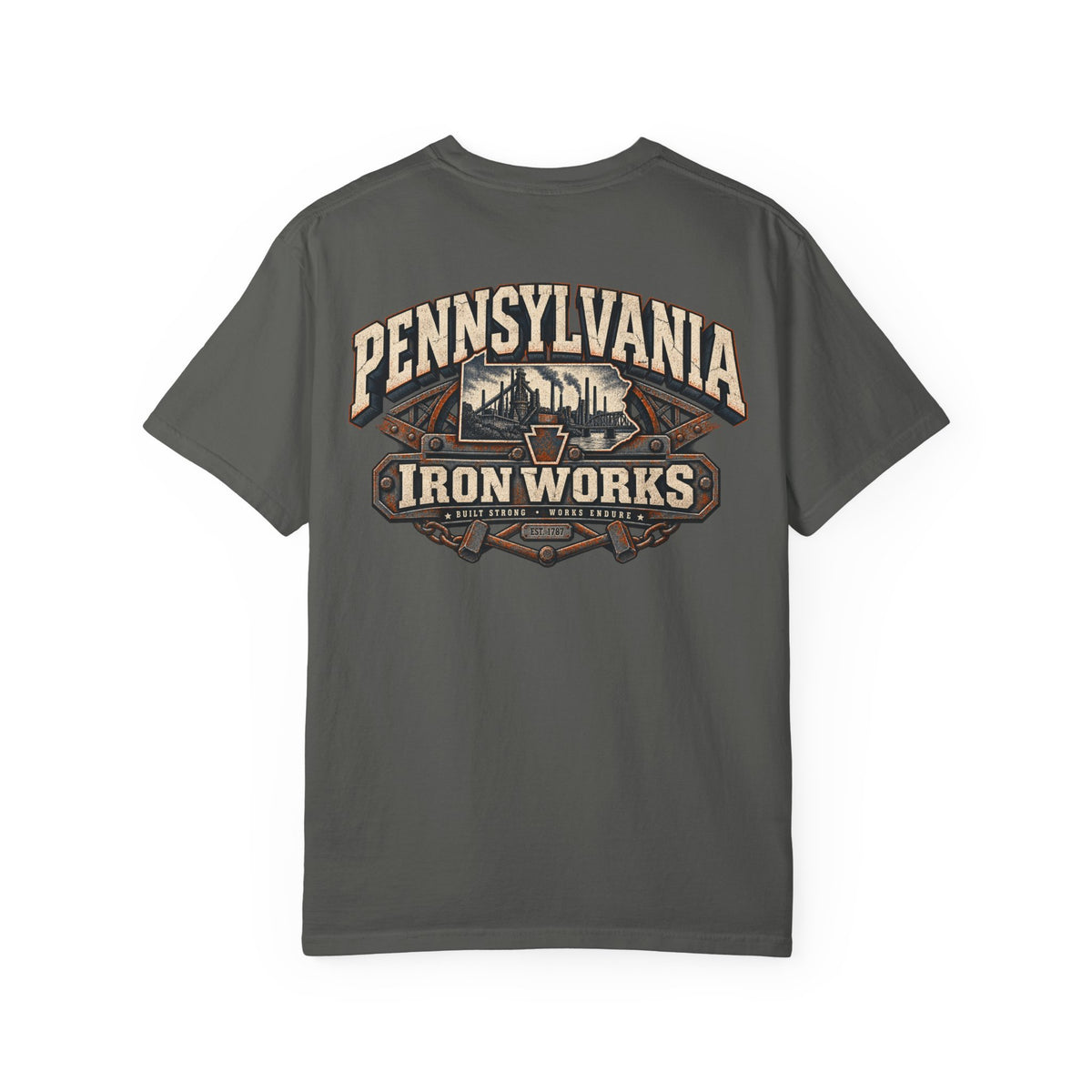 Pennsylvania Iron Works Unisex Comfort Color 1717 Streetwear Graphic Tee