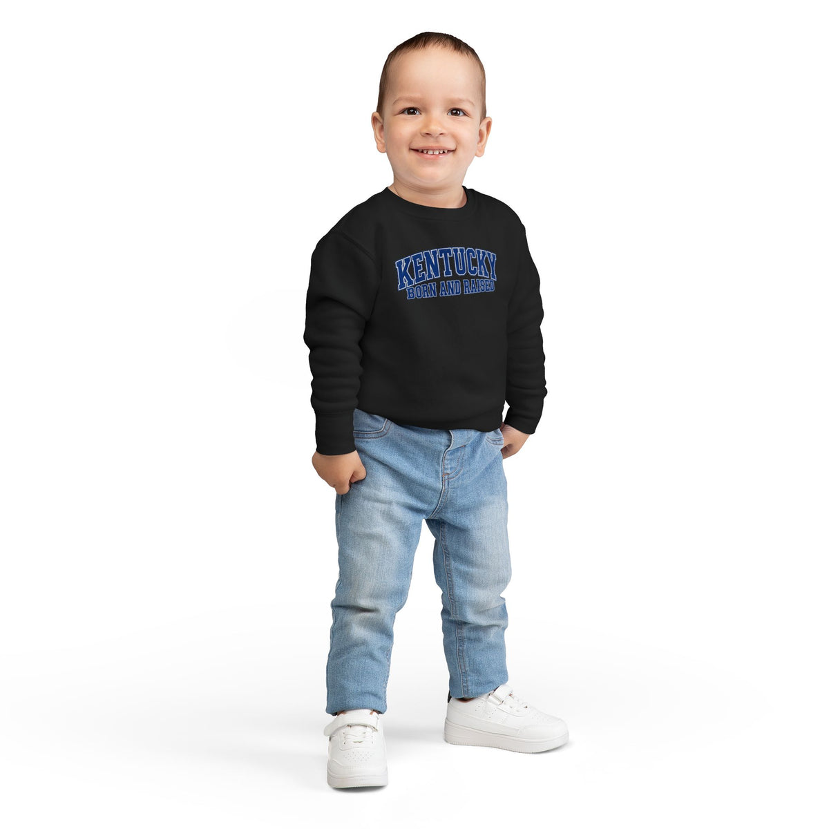 Kentucky Born and Raised Classic Collegiate Unisex Toddler Sweatshirt
