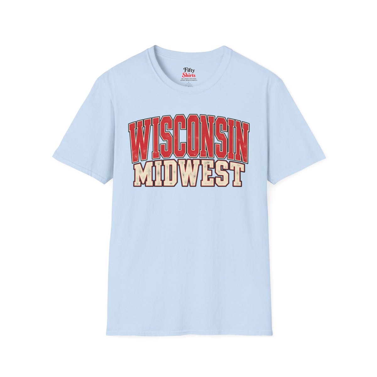 Wisconsin Midwest Unisex Softstyle T Shirt State Name Graphic Tee