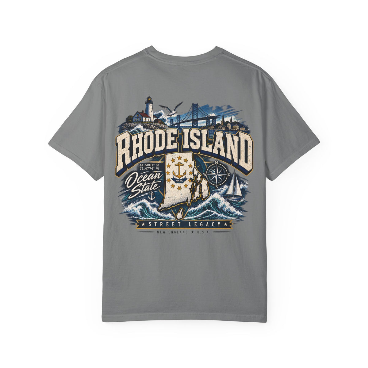 Rhode Island Street Legacy Unisex Comfort Color 1717 Streetwear Graphic Tee