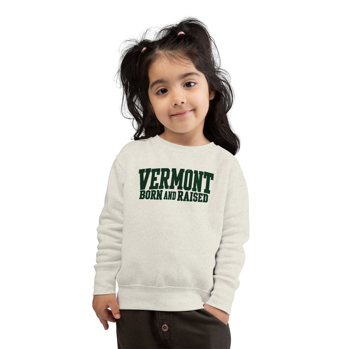 Vermont Born and Raised Rustic New England Unisex Toddler Sweatshirt