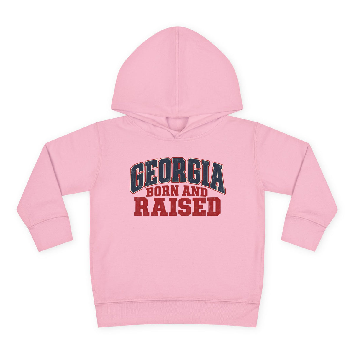 Georgia Born and Raised Rustic Southern Unisex Toddler Pullover Fleece Hoodie