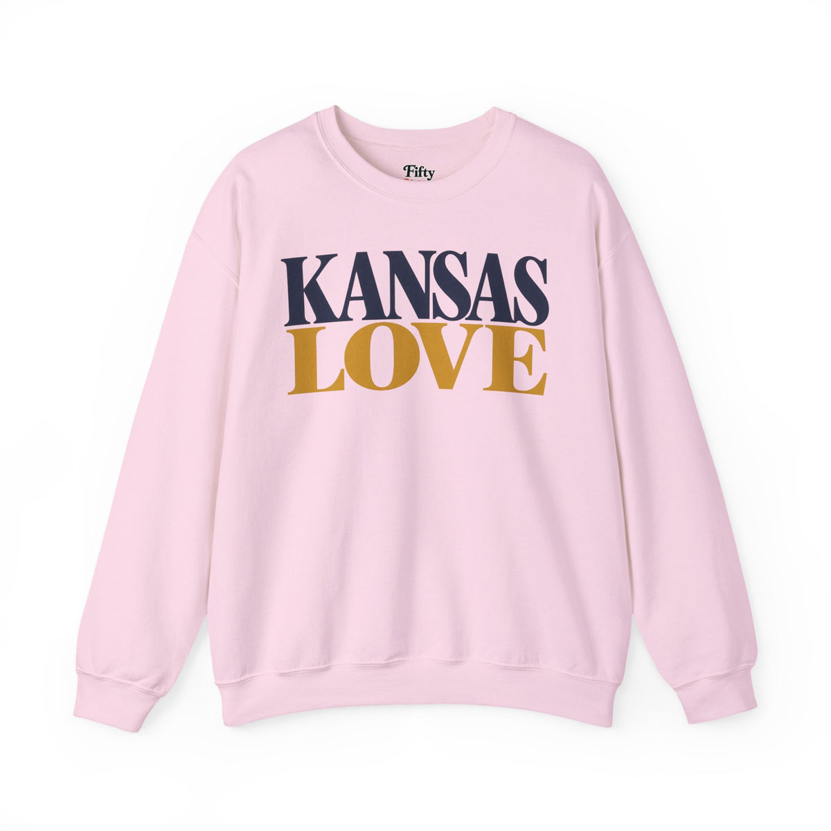 Kansas Love Unisex Crewneck Sweatshirt State Name Graphic