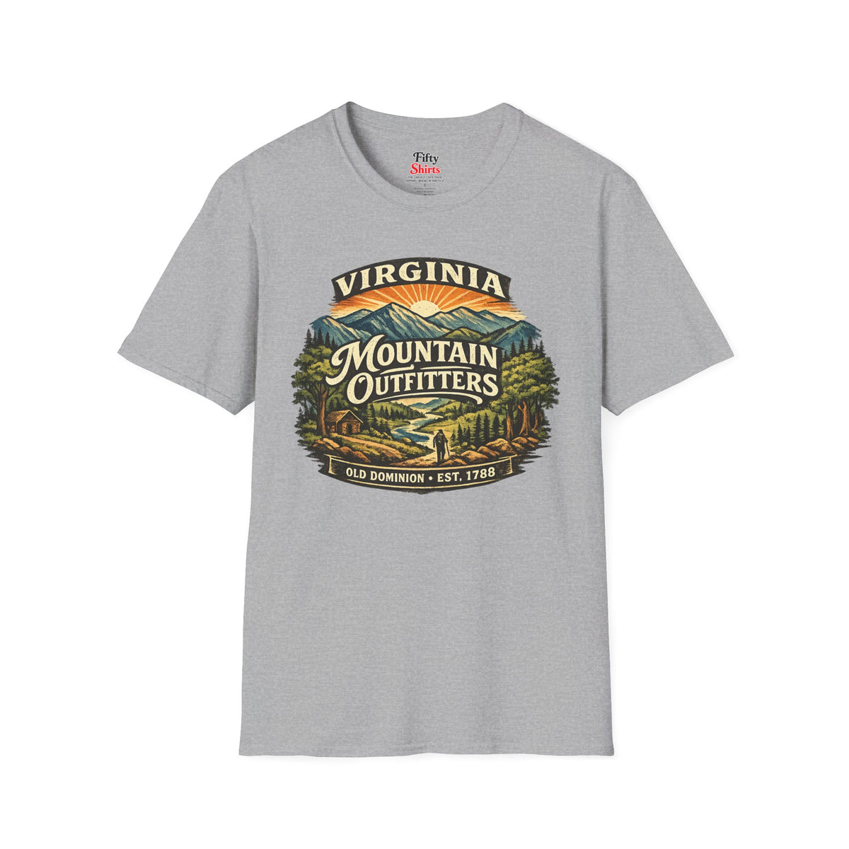 Virginia Mountain Outfitters Unisex Softstyle T Shirt State Pride Graphic Tee Collections FS03