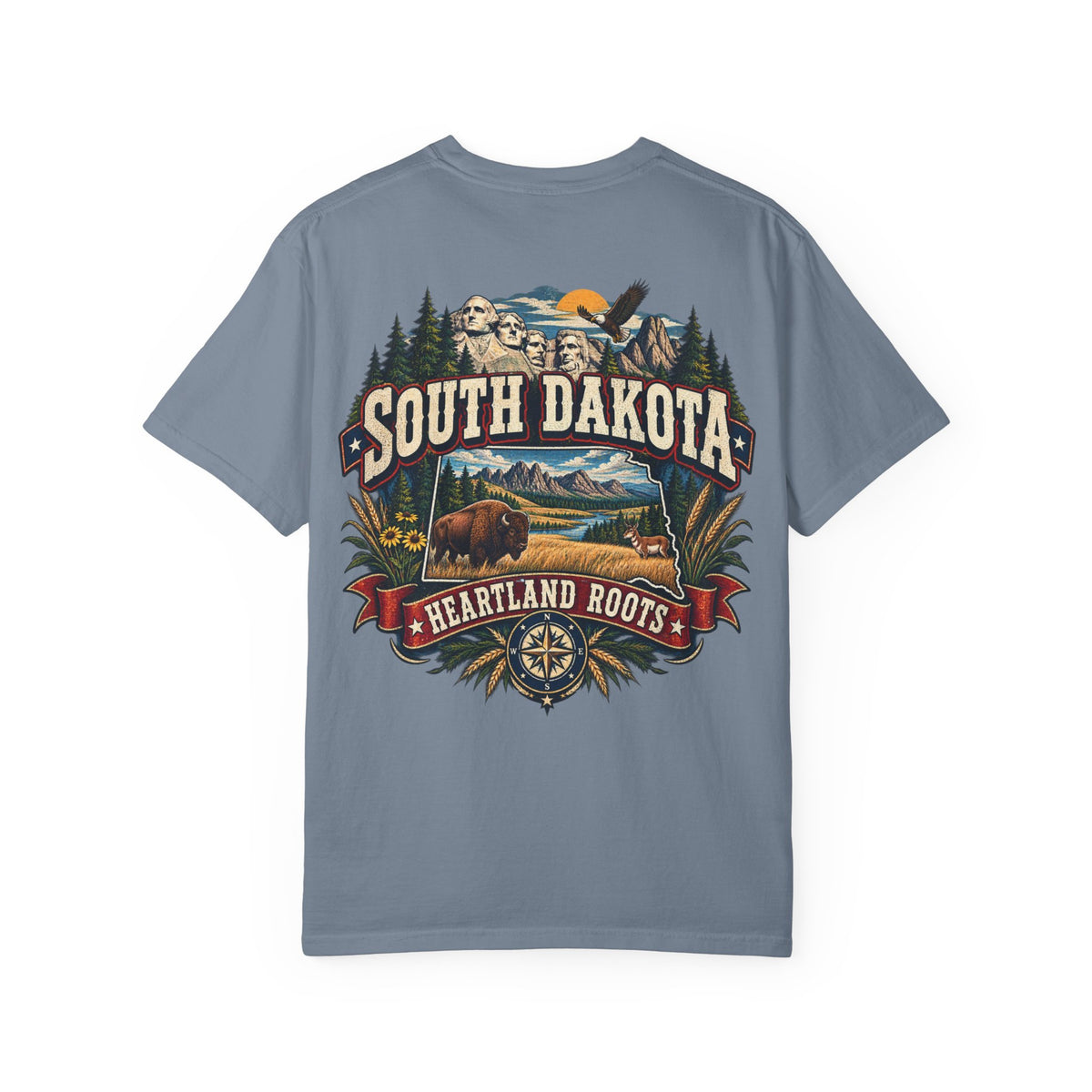 South Dakota Heartland Roots Unisex Comfort Color 1717 Streetwear Graphic Tee