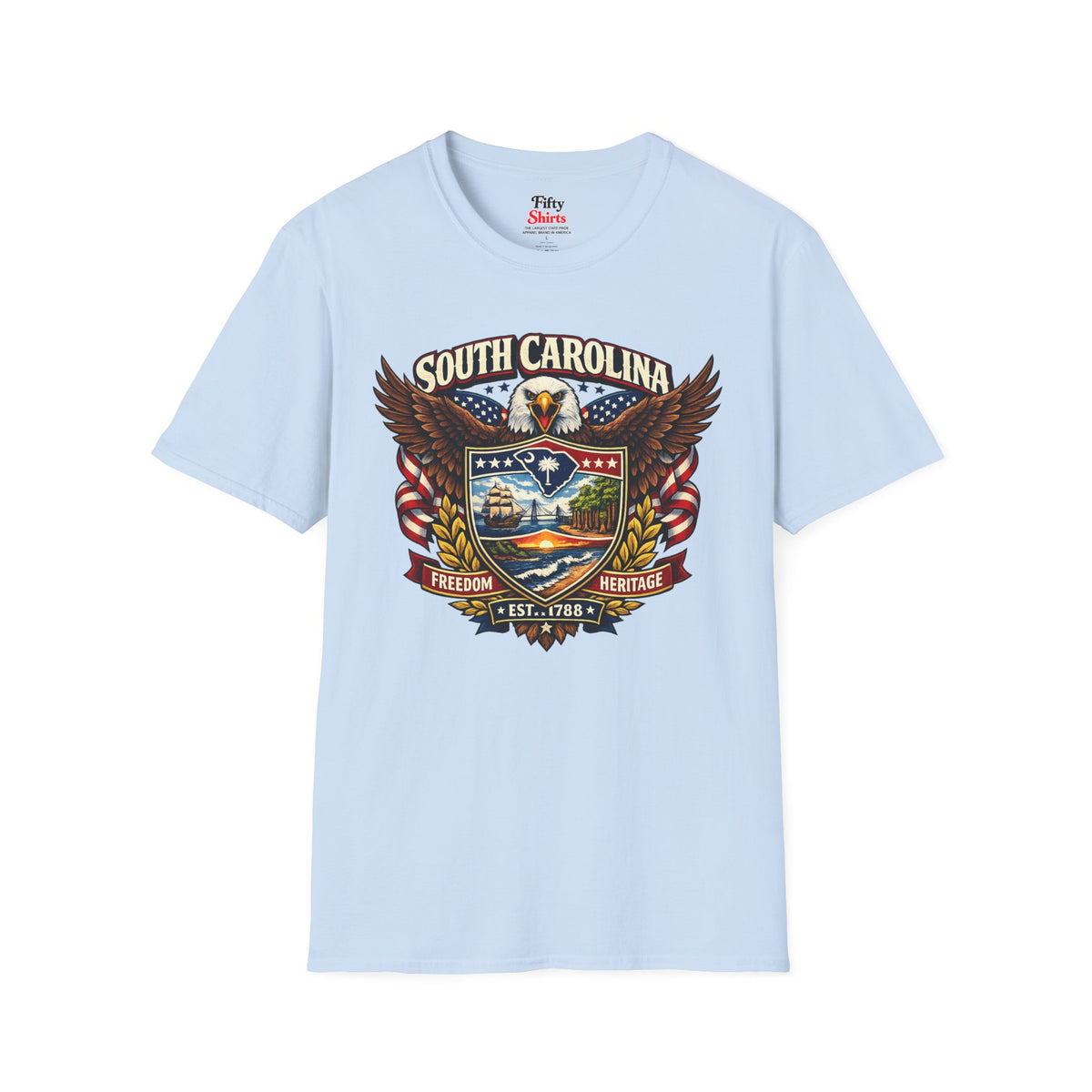 South Carolina Americana Eagle Unisex Softstyle T Shirt State Pride Graphic Tee Collections FS03