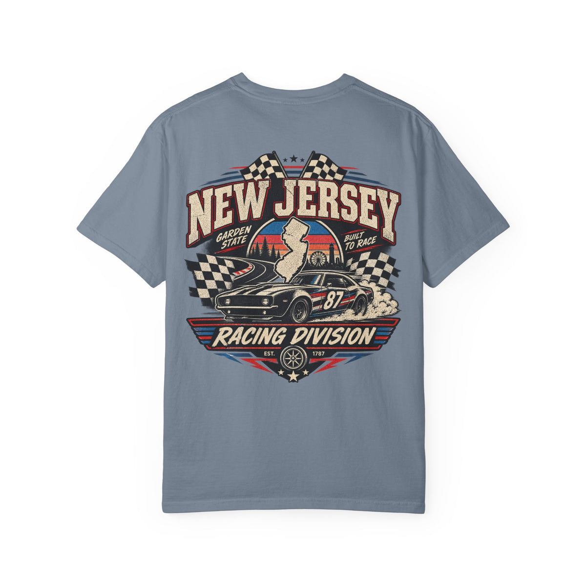 New Jersey Racing Division Unisex Comfort Color 1717 Streetwear Graphic Tee