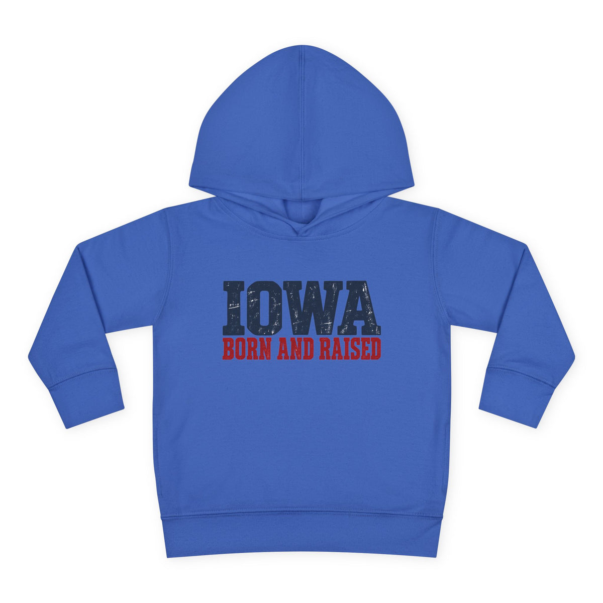 Iowa Born and Raised Rustic Midwest Unisex Toddler Pullover Fleece Hoodie