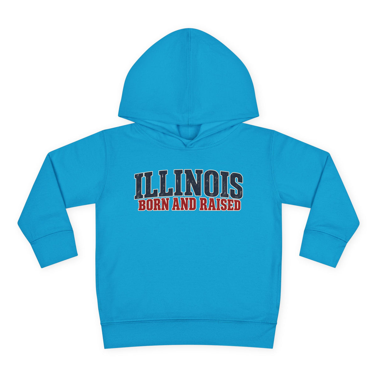 Illinois Born and Raised Midwest Americana Unisex Toddler Pullover Fleece Hoodie