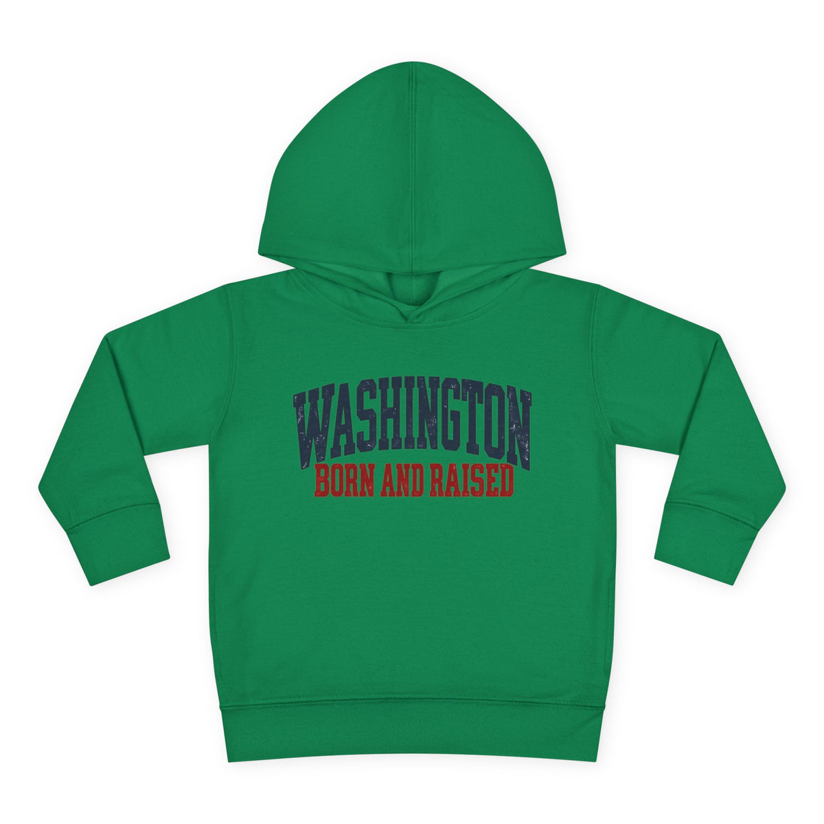Washington Born and Raised Vintage Americana Unisex Toddler Pullover Fleece Hoodie