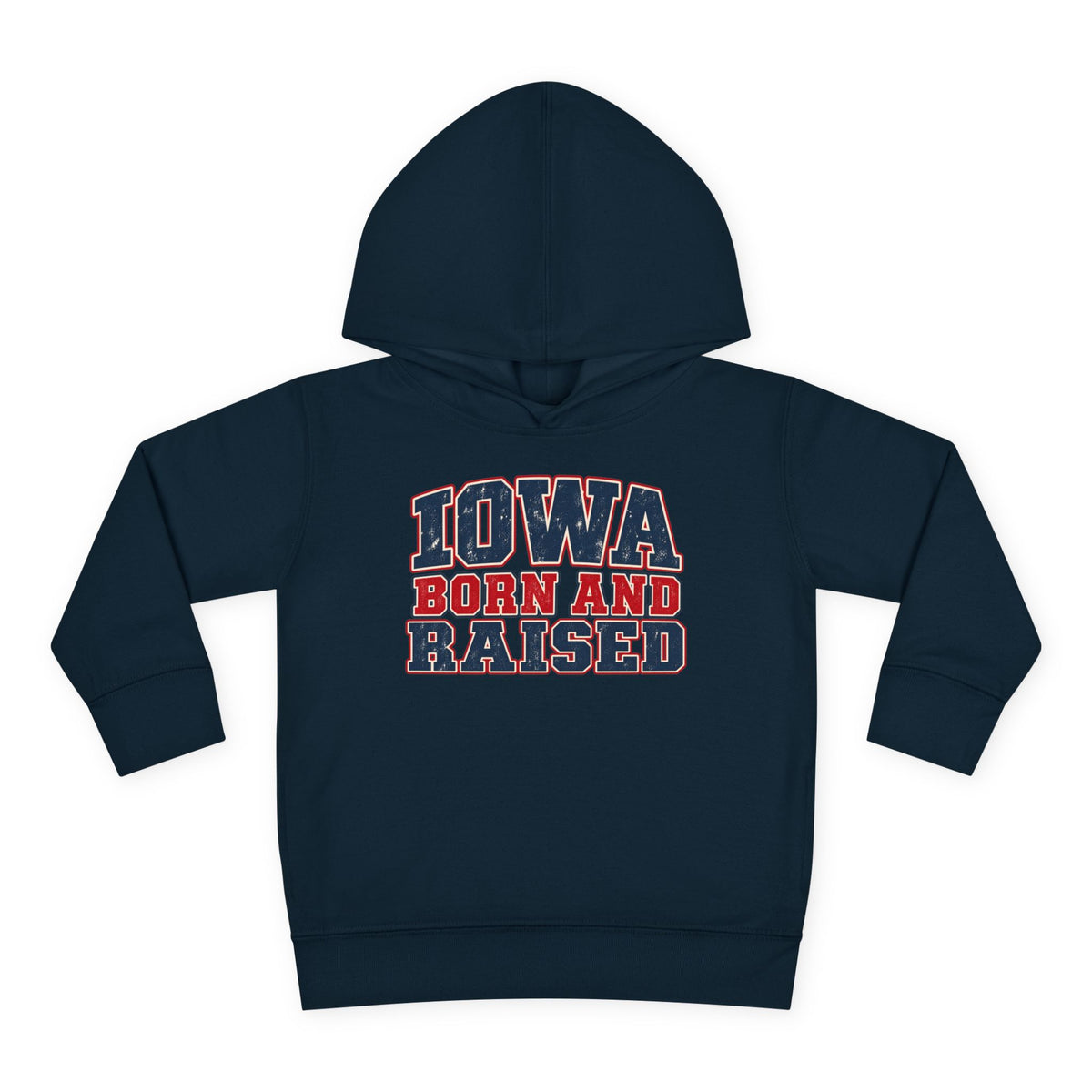 Iowa Born and Raised intage Farmhouse Americana Unisex Toddler Pullover Fleece Hoodie