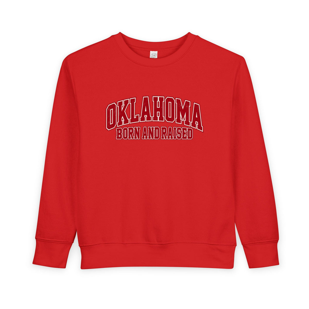 Oklahoma Born and Raised Old-School Athletic Unisex Toddler Sweatshirt
