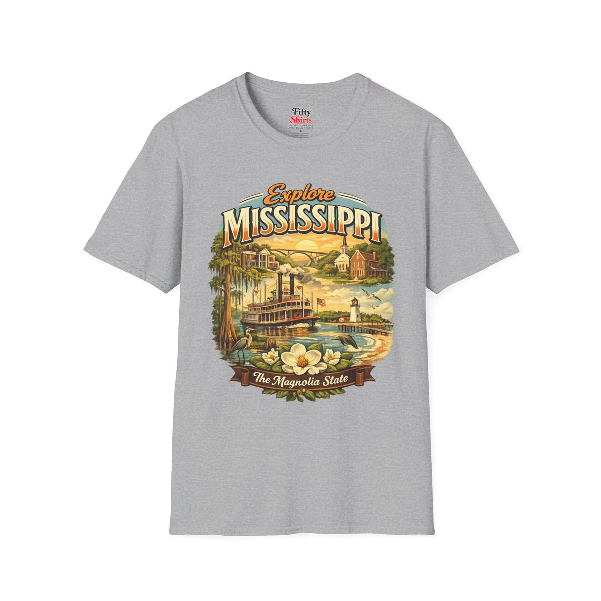 Explore Mississippi Unisex Softstyle T Shirt State Pride Graphic Tee Collections FS03