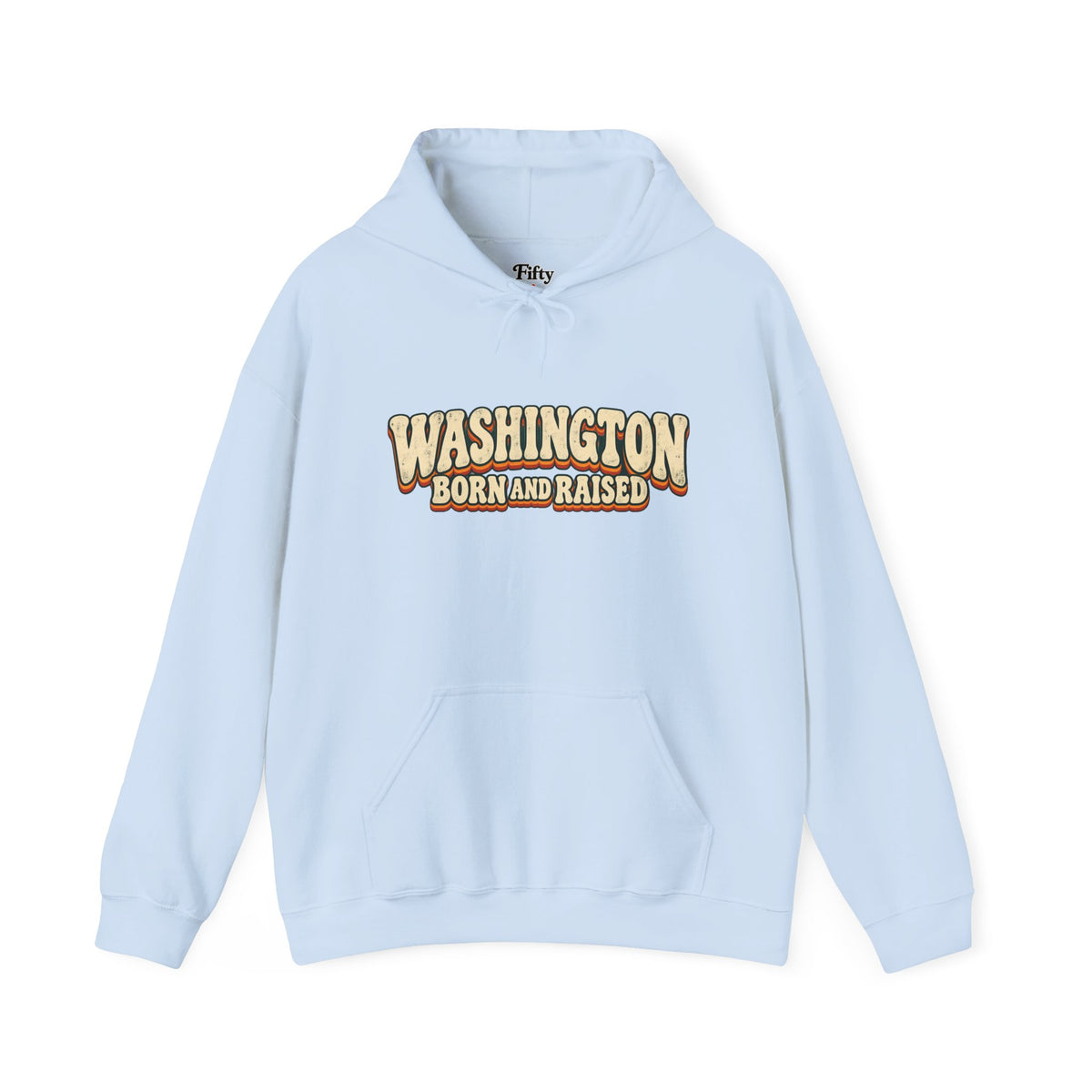 Washington Born and Raised Vintage 1970s Unisex Hoodie Graphic