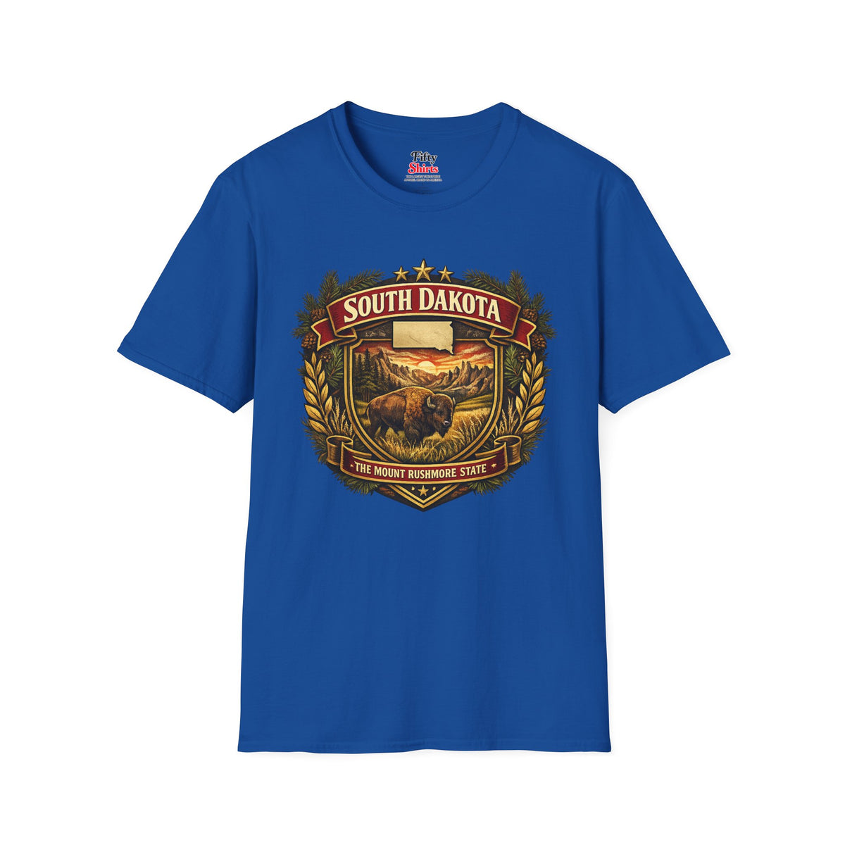 South Dakota Heritage Badge Unisex Softstyle T Shirt State Pride Graphic Tee Collections FS03