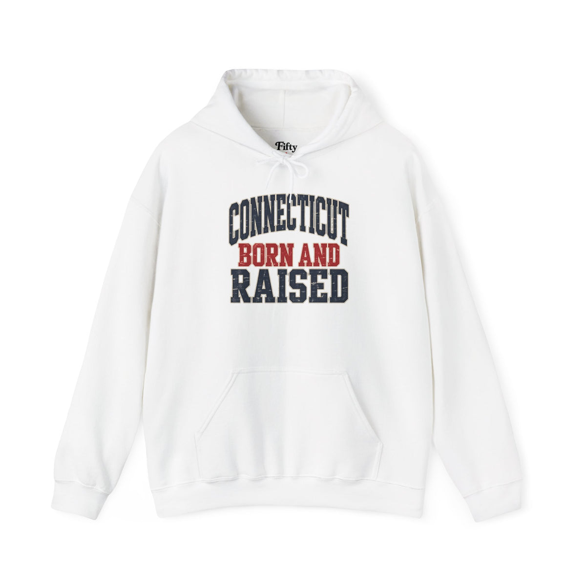Connecticut Born and Raised Unisex Hoodie State Name Graphic