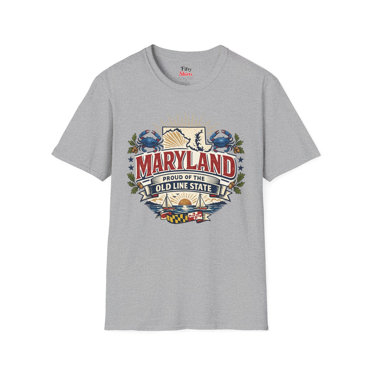 Maryland State Pride Unisex Softstyle T Shirt State Pride Graphic Tee Collections FS03
