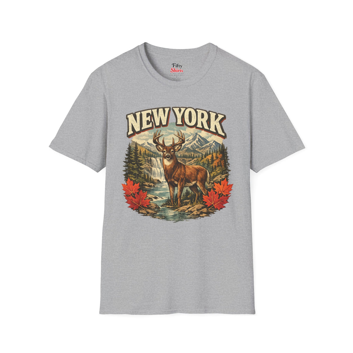 New York Wildlife Unisex Softstyle T Shirt State Pride Graphic Tee Collections FS03