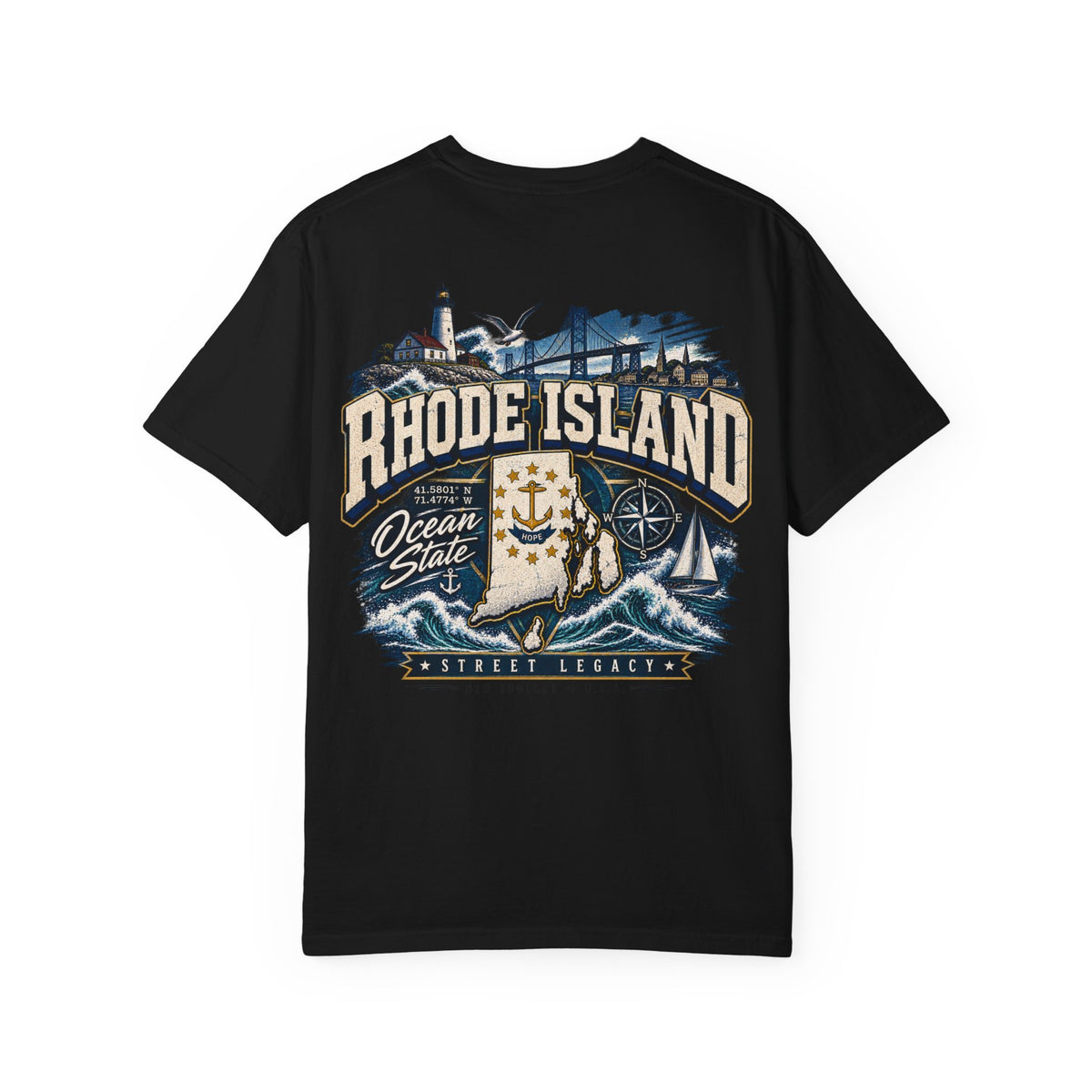 Rhode Island Street Legacy Unisex Comfort Color 1717 Streetwear Graphic Tee
