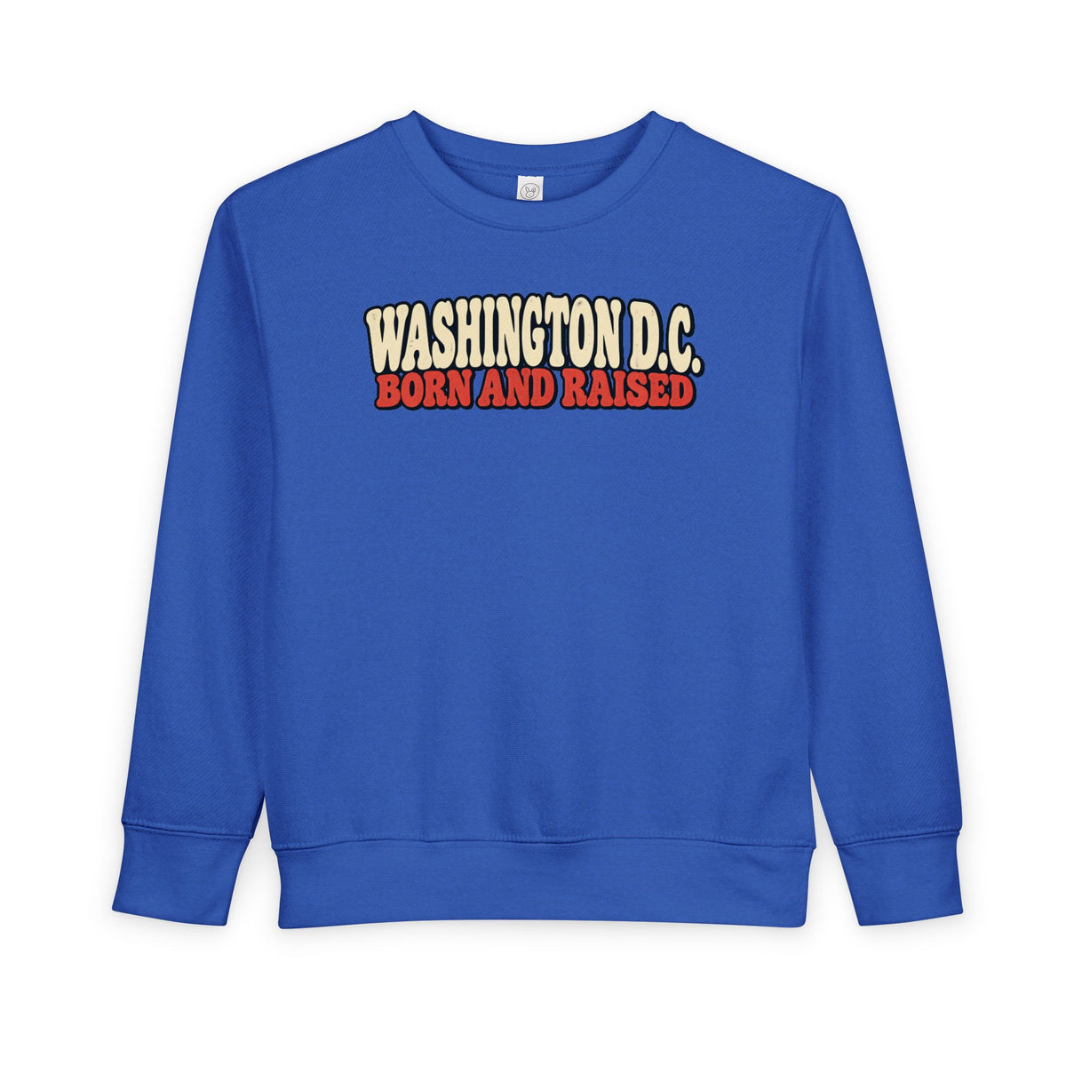 Washington DC Born and Raised Retro 1970s Unisex Toddler Sweatshirt