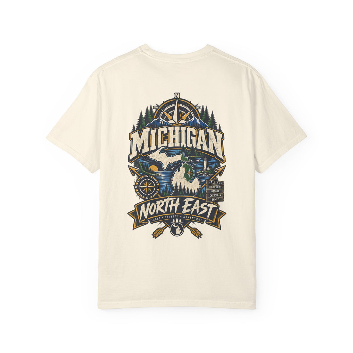 Michigan North East Unisex Comfort Color 1717 Streetwear Graphic Tee