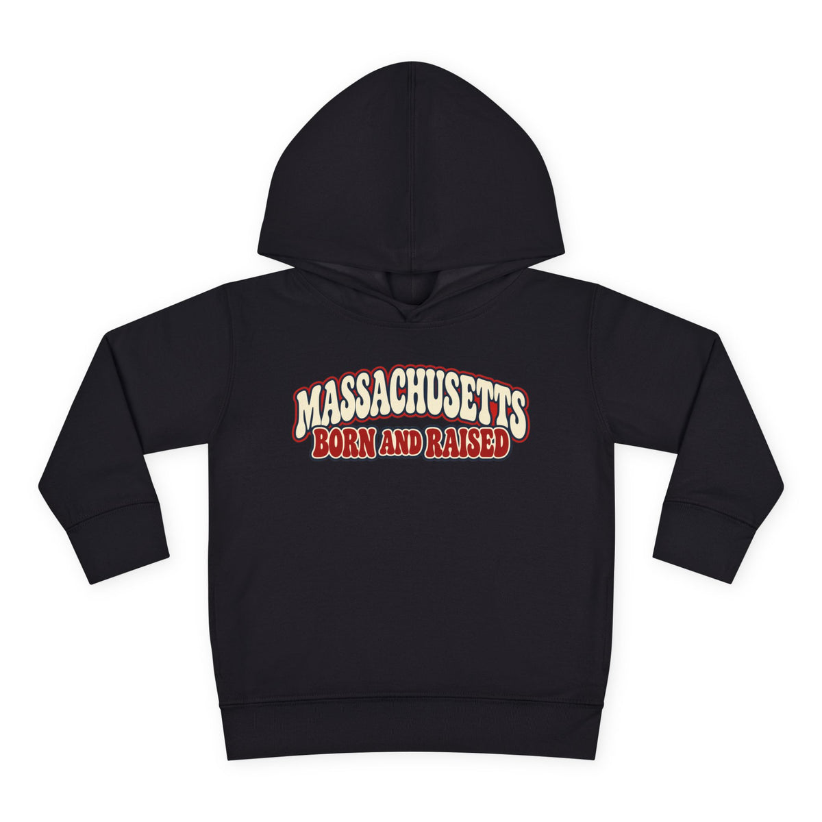 Massachusetts Born and Raised Retro 1970s Unisex Toddler Pullover Fleece Hoodie