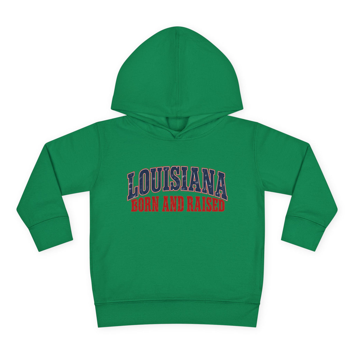 Louisiana Born and Raised Gulf South Heritage Unisex Toddler Pullover Fleece Hoodie
