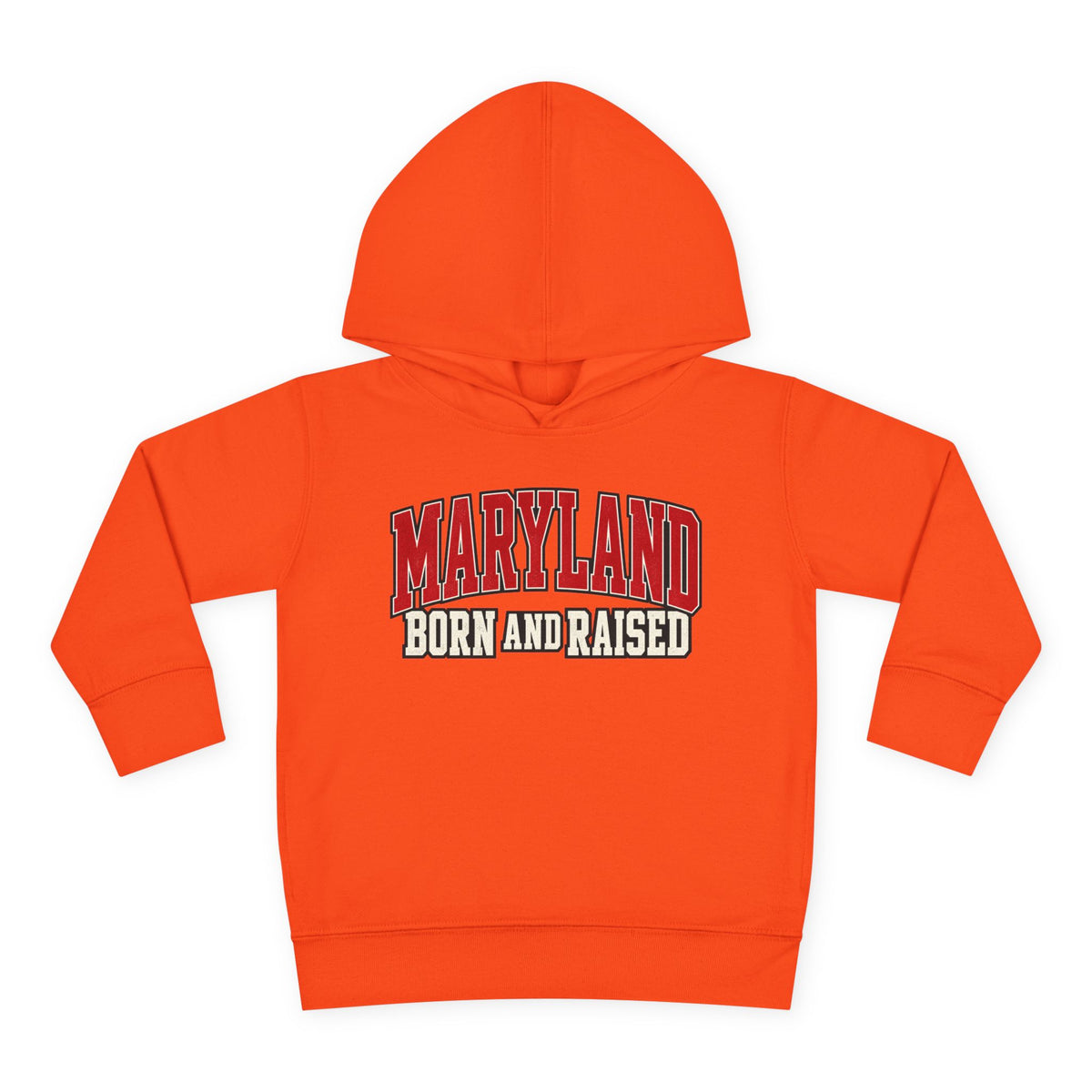 Maryland Born and Raised Bold Athletic Unisex Toddler Pullover Fleece Hoodie