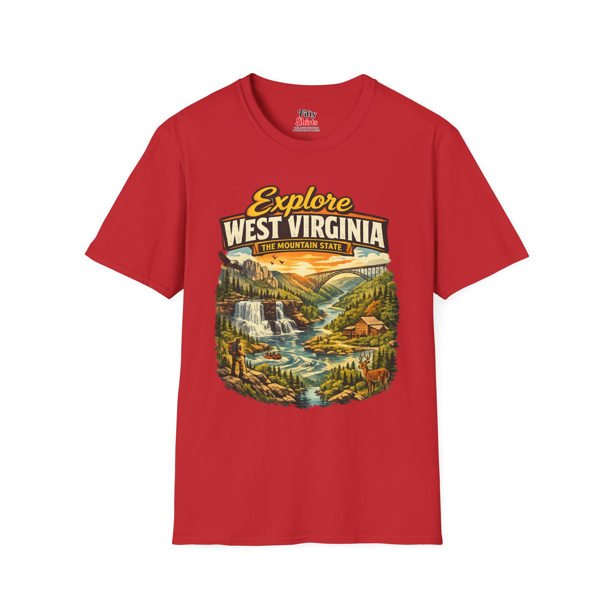 Explore West Virginia Unisex Softstyle T Shirt State Pride Graphic Tee Collections FS03