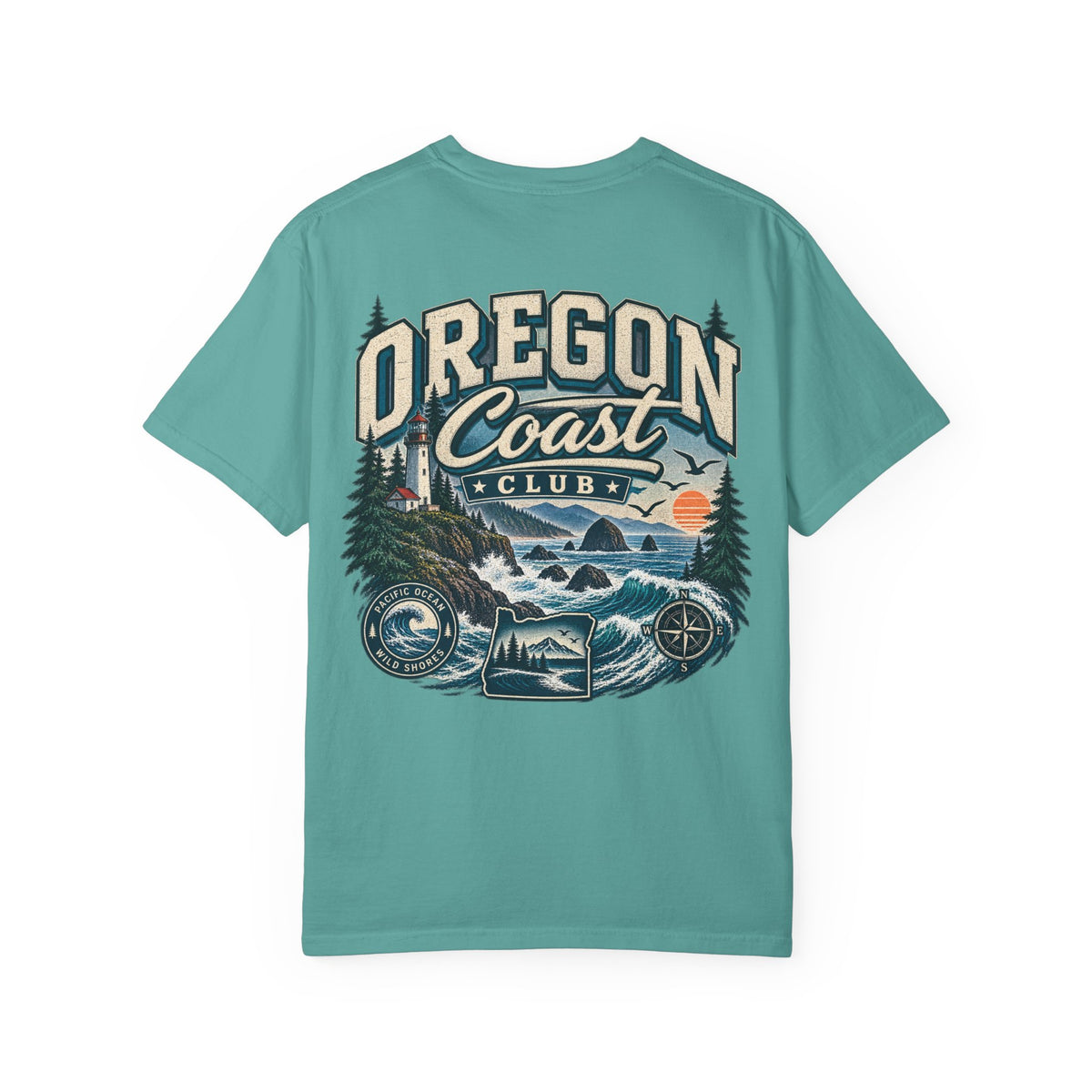 Oregon Coast Club Unisex Comfort Color 1717 Streetwear Graphic Tee