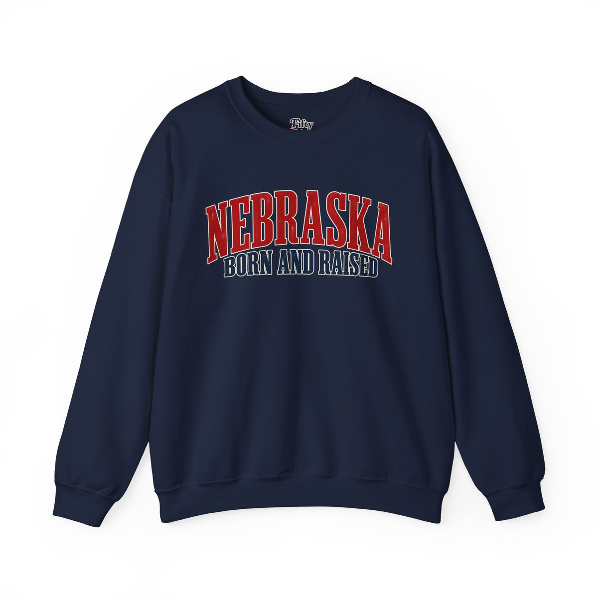 Nebraska Born and Raised Premium Heritage Label Unisex Sweatshirt Graphic