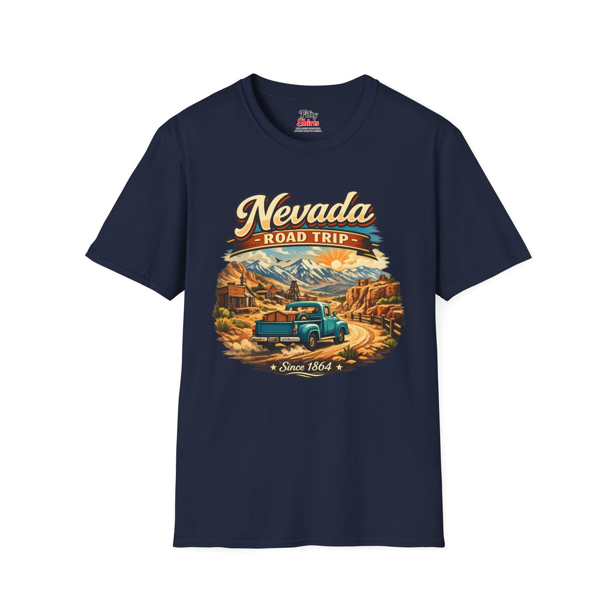 Nevada Road Trip Unisex Softstyle T Shirt State Pride Graphic Tee Collections FS03